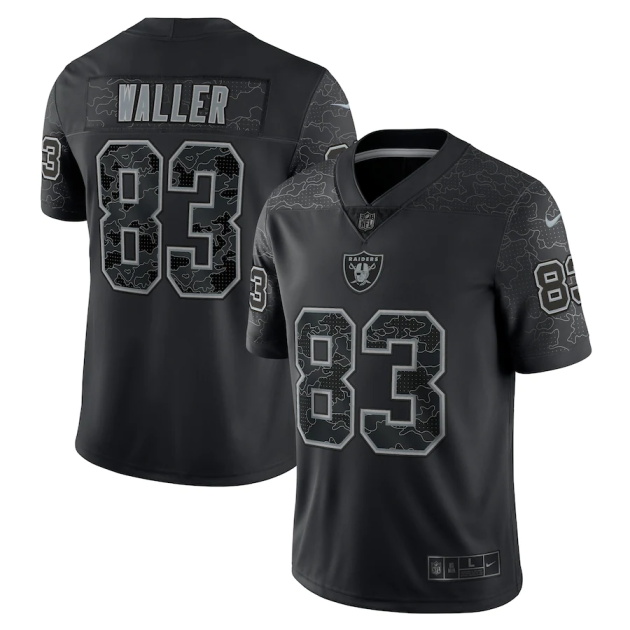 mens nike darren waller black las vegas raiders rflctv limited jersey